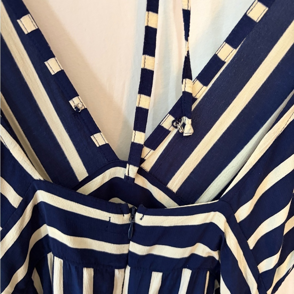 Faithful The Brand Milan Midi Dress Navy Mazur Striped size 4 - Picture 5 of 11